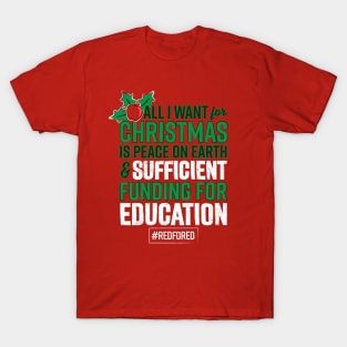 Teacher Christmas Red For Ed T-Shirt